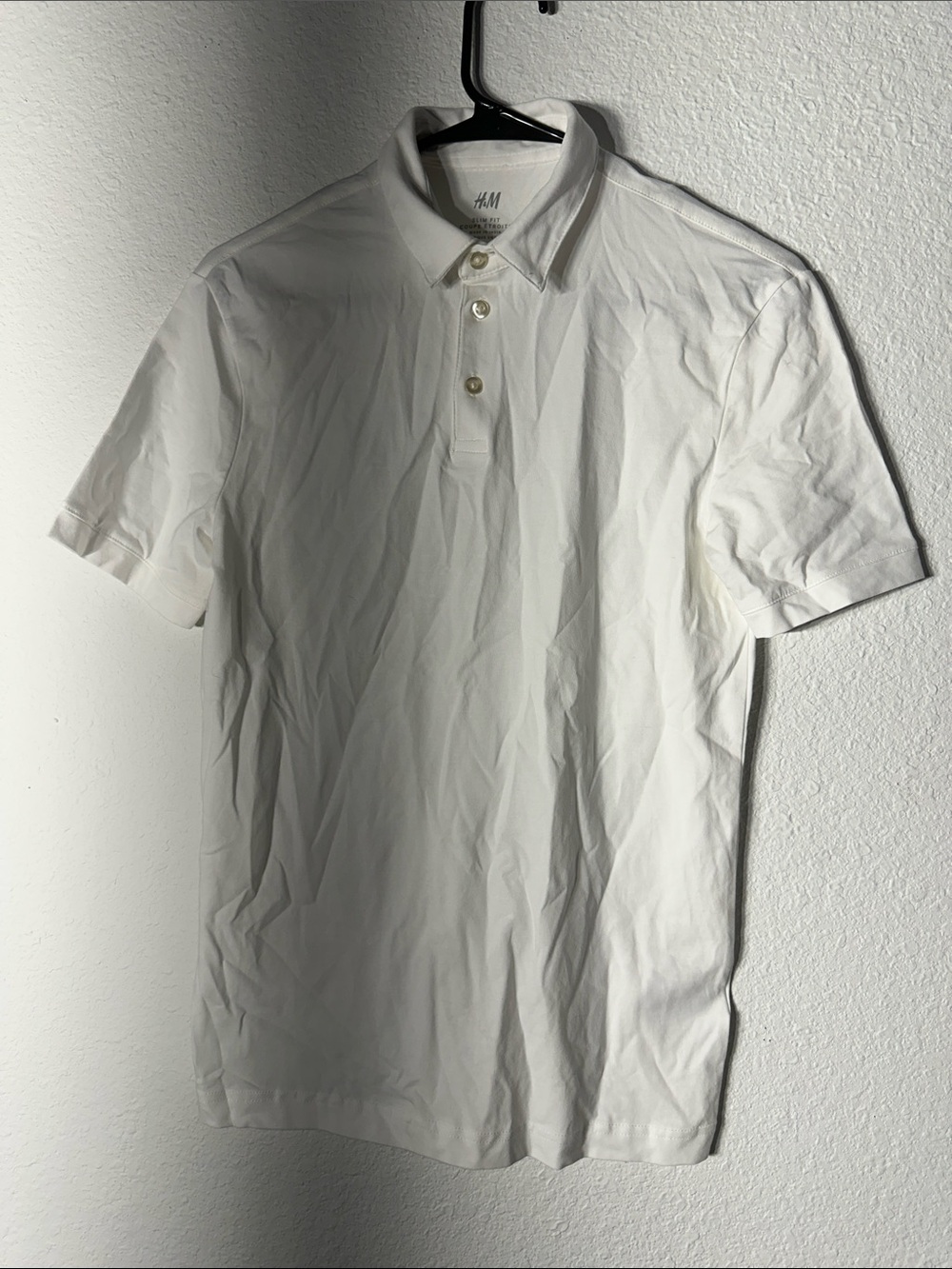 Brand New H&M Men’s White Polo Shirt - Short Sleeve Collared Tee